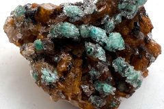 Rosasite-and-Selenite-on-Dolomite-1