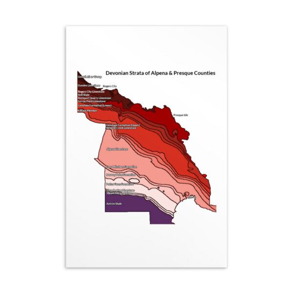 Devonian Strata Alpena & Presque Isle Counties Standard Postcard