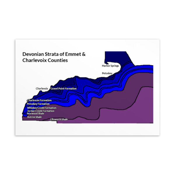 Devonian Strata Emmet & Charlevoix Counties Standard Postcard